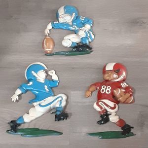 Vintage trio Homco cast aluminum 1976 football players wall art kids room decor